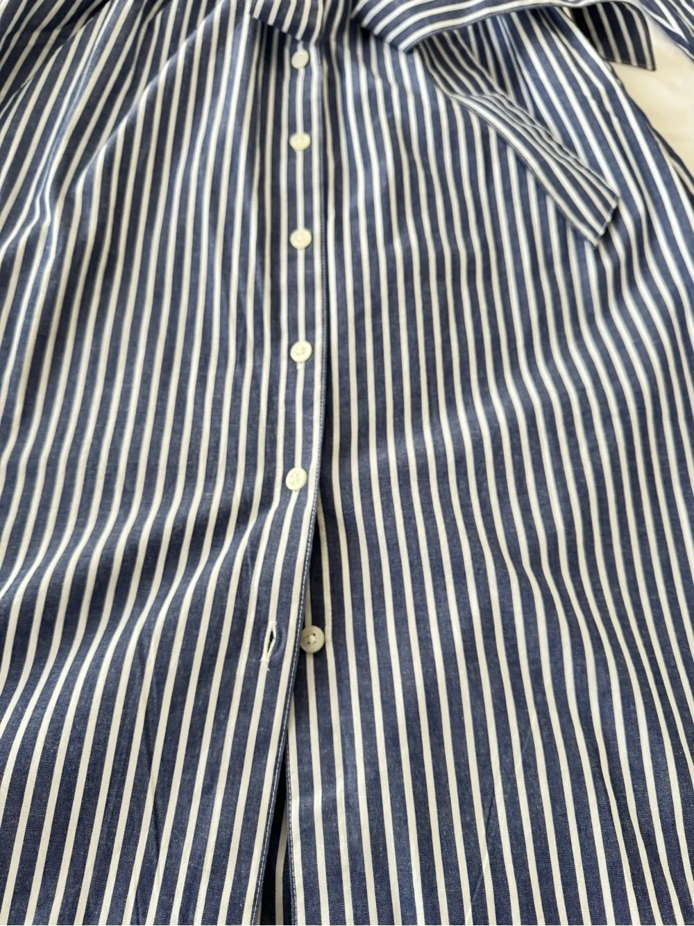 J. Crew Factory Striped Button-Front Shirt Dress  - Navy/White Size 4